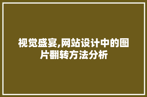 视觉盛宴,网站设计中的图片翻转方法分析