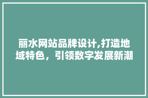 丽水网站品牌设计,打造地域特色，引领数字发展新潮流