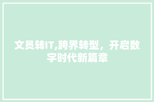 文员转IT,跨界转型，开启数字时代新篇章